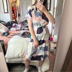 Hazel and Olive multicolored color block midi dress